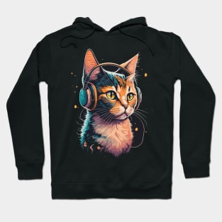 Cat with Headphones Hoodie